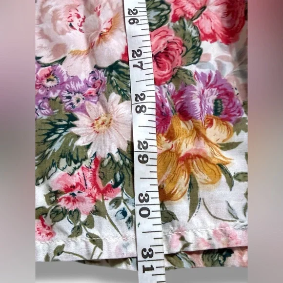 Vtg 80s Floral Cottagecore High Waist Floral Midi Skirt With Pockets XS - Picture 13 of 14